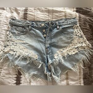 We The Free Blue Denim Shorts